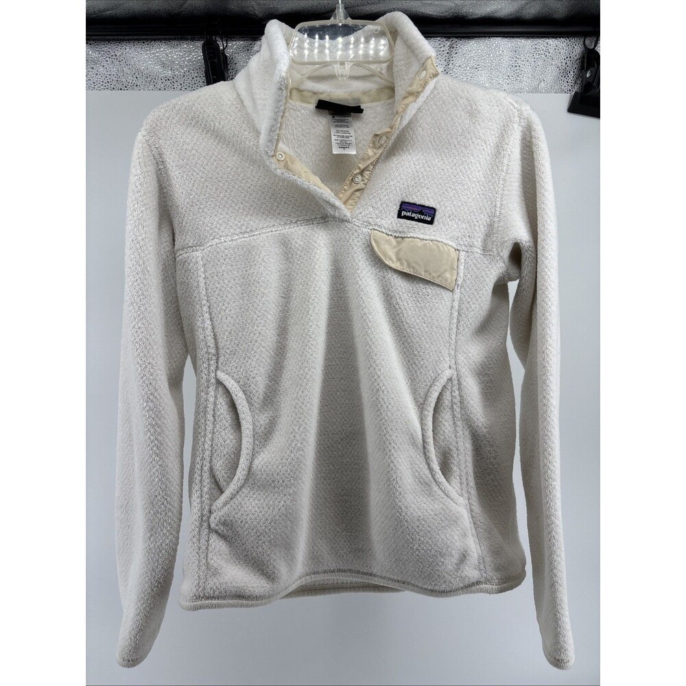Patagonia Re-Tool Snap-T Fleece Pullover Women's Size Small Cream/Beige